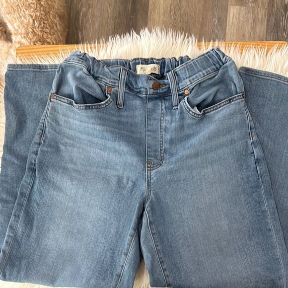 Madewell High Rise .Elastic Rise Light Blue Denim Jeans Size 27 - Picture 2 of 7